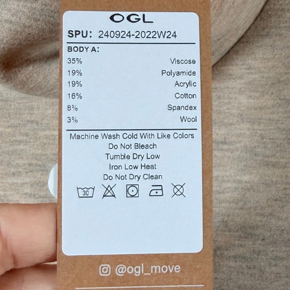 OGL FuzzLuxe Turtleneck Sleeveless Split Hem Top Sz M Heather Morganite Neutral - Picture 8 of 9